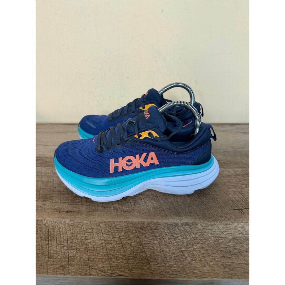 Hoka bondi 8 women’s Running Shoes Blue Orange size 7.5B